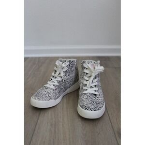 Roxy Camy U Women's 8 High Top Sneakers Black White Speckled Dalmatian Boot‎